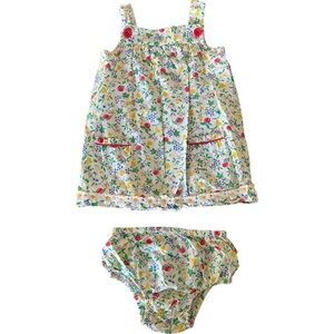 Baby Boden Apple Fruit and Floral Dress with bloomers size 12-18 months